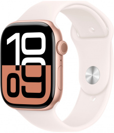 Apple Watch Series 10 GPS 46mm Rose Gold Aluminum Case with Light Blush Sport Band - M/L