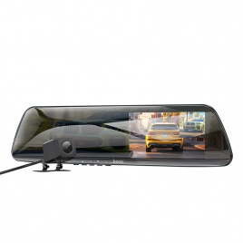 Автомобильный видеорегистратор HOCO DV4 4.5-inch rearview mirror driving recorder(dual-channel) gray