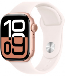 Apple Watch Series 10 GPS 42mm Rose Gold Aluminum Case with Light Blush Sport Band - S/M