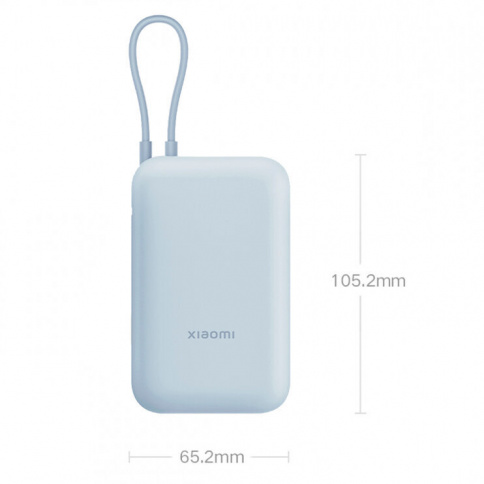 Портативный аккумулятор Xiaomi Mi Power Bank With Cable USB-C 10000mAh Pocket Version P15ZM Blue фото 3