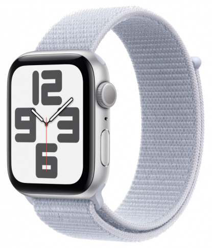 Apple Watch SE 2024 GPS 44mm Silver Aluminium Case with Cloud Blue Loop Band MXET3 фото 1